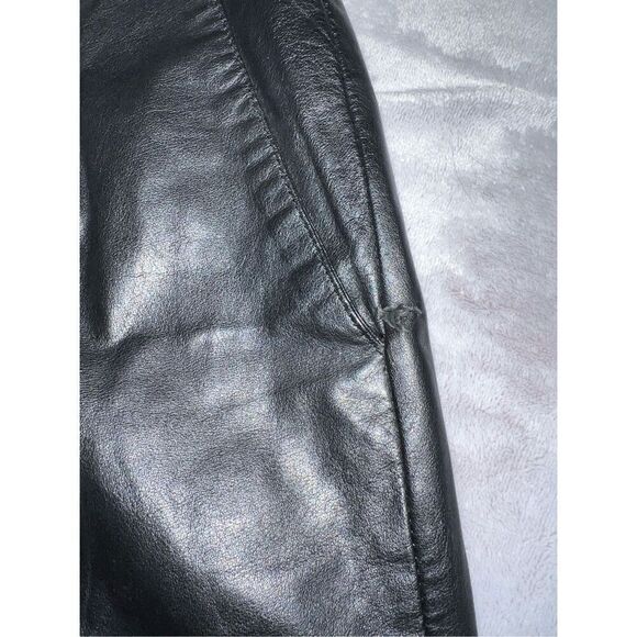 Women’s Vintage Black Leather Straight Leg Pants 31 - Picture 4 of 12